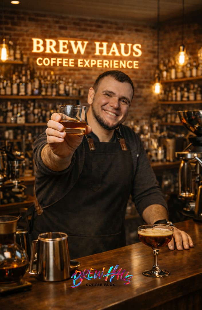 Barista ofreciendo café en cafetería de especialidad – hospitalidad en el café